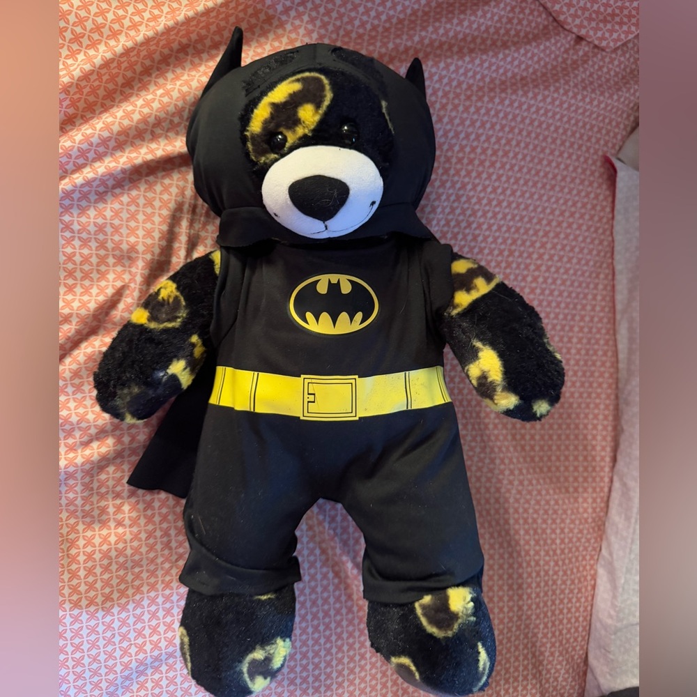 Batman print build a bear with Batman onesie